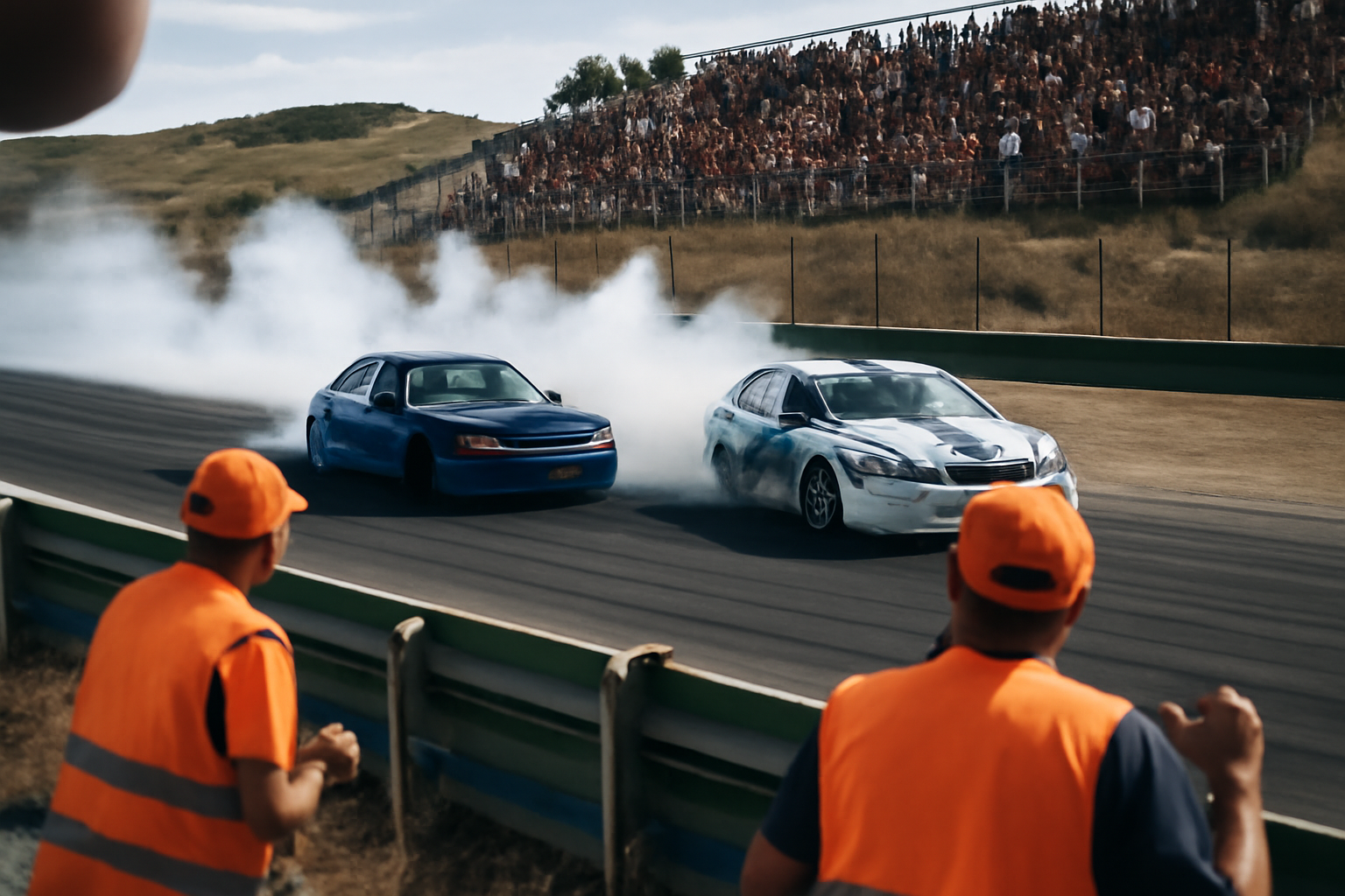 championnat de drift Lédenon : voitures en glisse sur le circuit du Gard